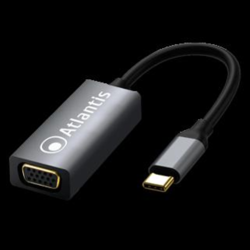 ATLANTIS LAND A04-TC_VGA ADATTATORE GRAFICO DA USB TYPE-C a VGA 1920 x 1080 PIXEL NERO